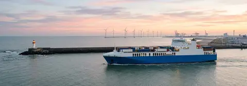 Ruta de ferry de Zeebrugge a Dublín